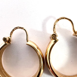 Sweden c 1960s Vintage Mid Century 18k Gold Earrings.