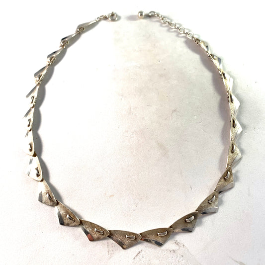 Andreas Daub, Germany c 1960 Mid Century Modern Solid 830 Silver Necklace.