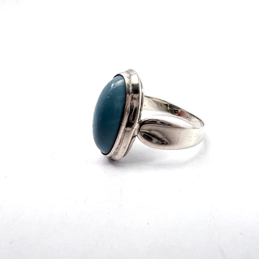North Sweden 1960s-70s. Solid Silver Bergslagen-stone Ring.