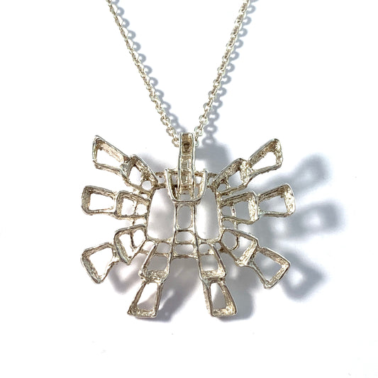 Studio Else and Paul, Norway 1960s. Sterling Silver Pendant Necklace.