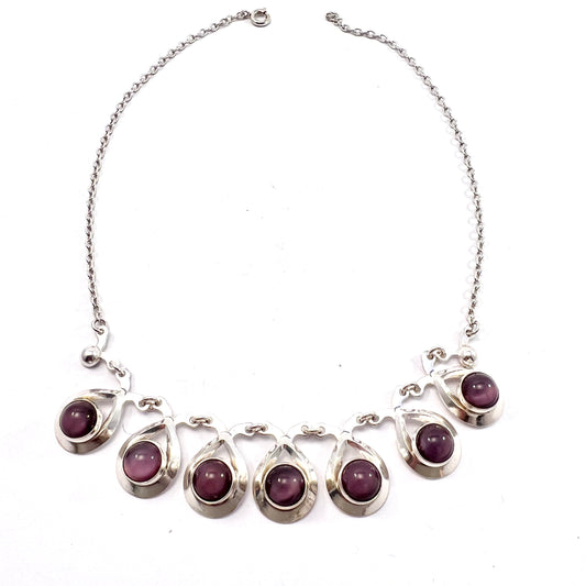 Herman Siersbøl Denmark 1950-60s. Sterling Silver Amethyst Necklace.