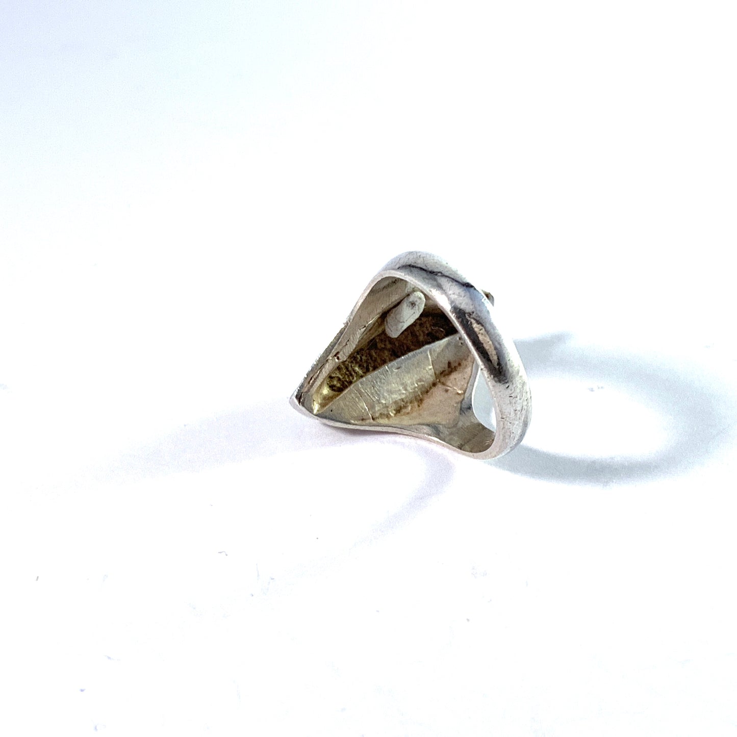 Matti Hyvärinen Finland 1970s Modernist Sterling Silver Ring. Signed