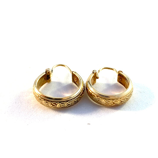 Antique 18k Gold Earrings. Sweden c 1910s.