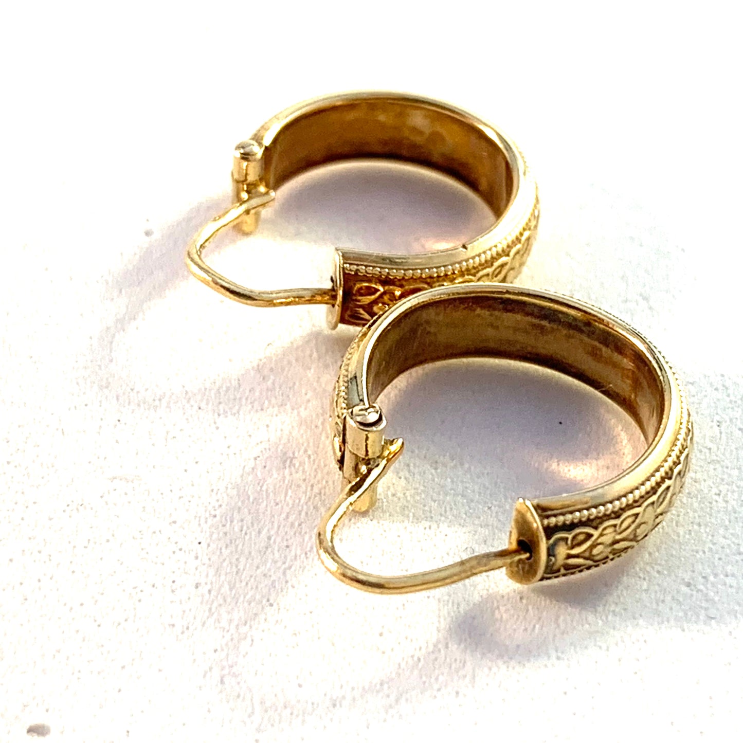 Antique 18k Gold Earrings. Sweden c 1910s.