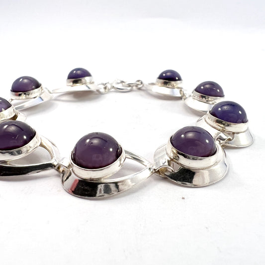 Herman Siersbøl Denmark 1950-60s. Sterling Silver Amethyst Bracelet.