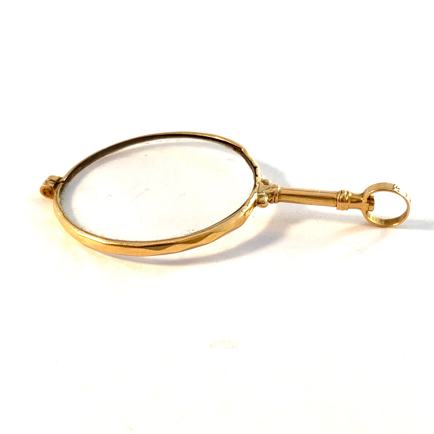 Gothenburg, Sweden mid 1800s. Antique 18k Gold Monocle Eye Glass Pendant