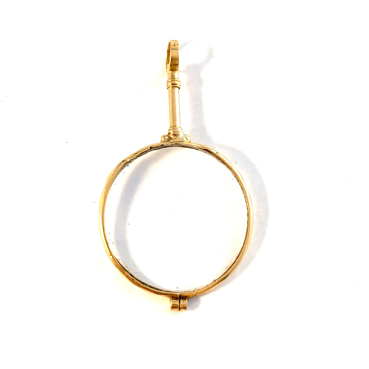 Gothenburg, Sweden mid 1800s. Antique 18k Gold Monocle Eye Glass Pendant