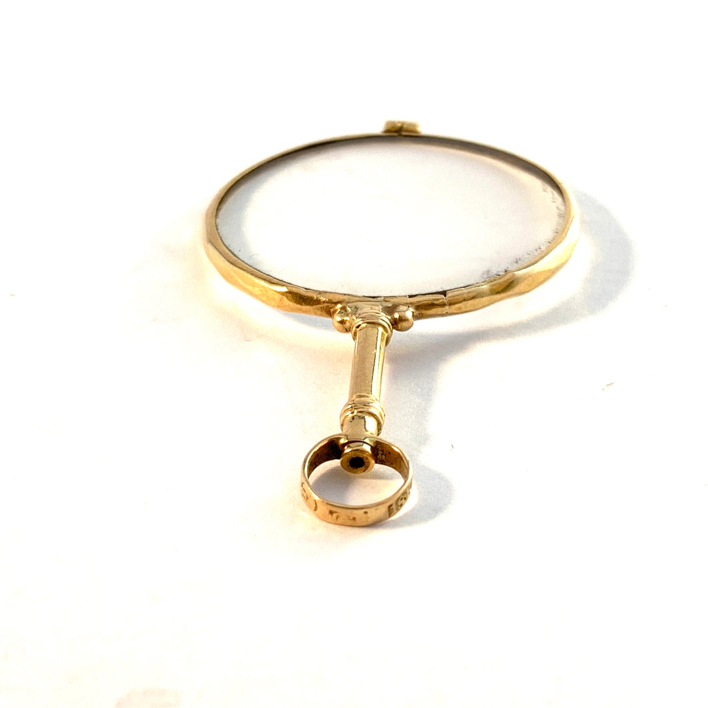 Gothenburg, Sweden mid 1800s. Antique 18k Gold Monocle Eye Glass Pendant