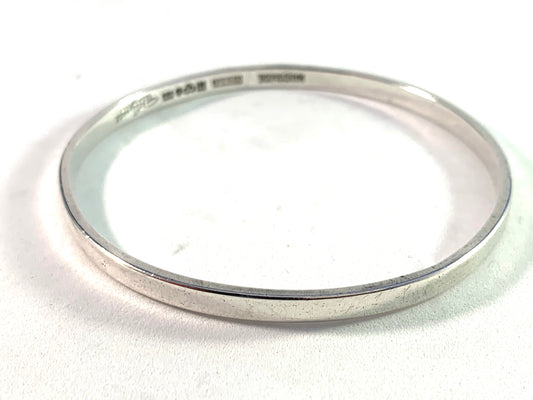 G Thyssel for Gussi Sweden 1966 Sterling Bangle Bracelet. Signed