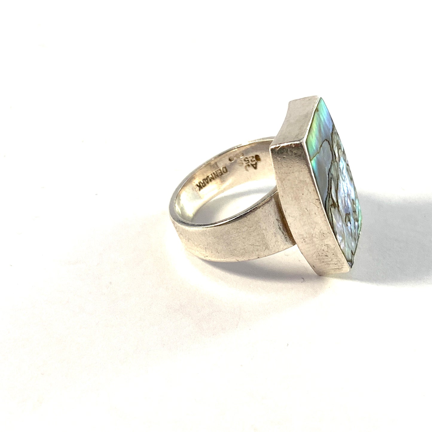 Arne Johansen, Denmark 1960s Sterling Silver Abalone Ring.