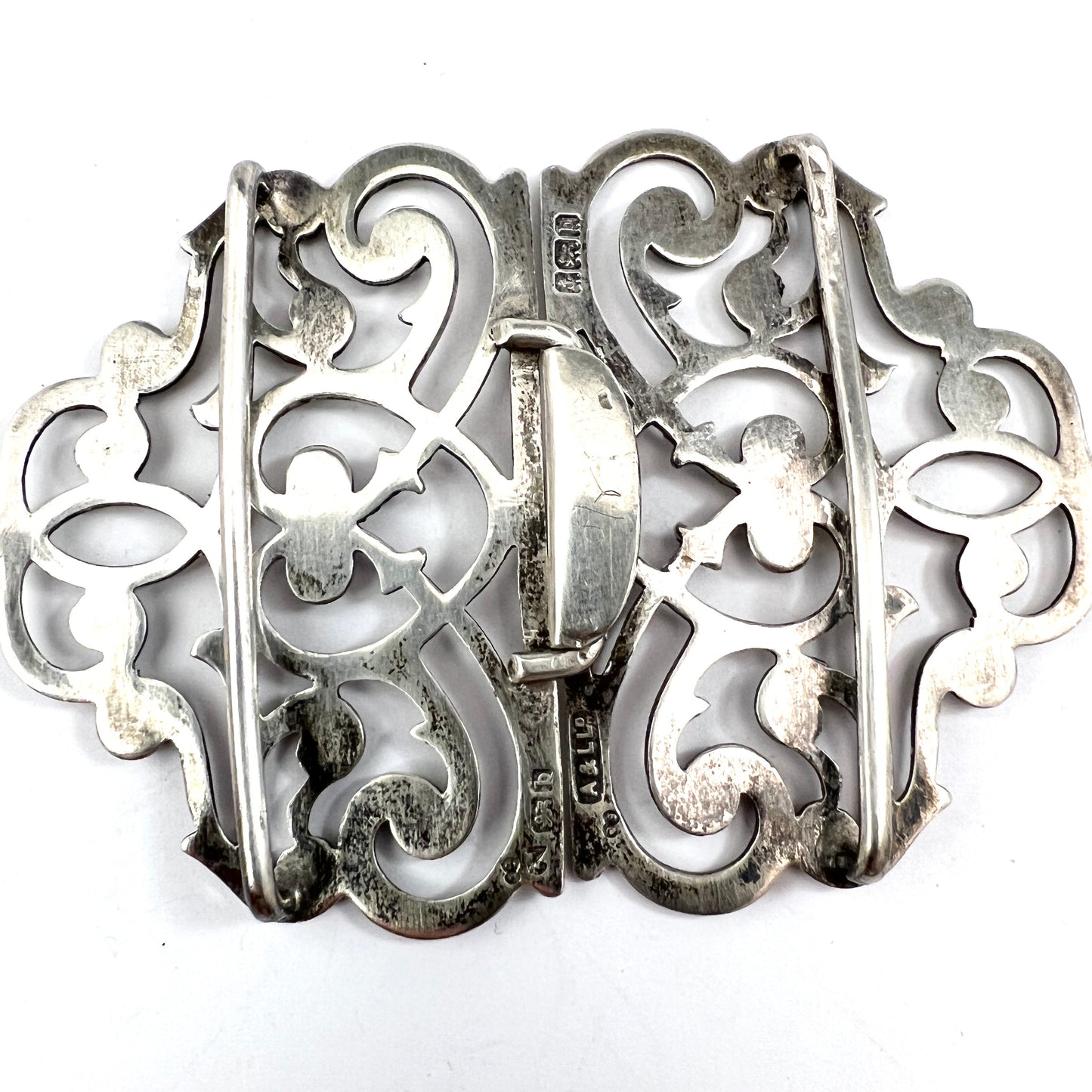 Adie & Lovekin Ltd, Birmingham 1901. Antique Edwardian Sterling Belt Buckle.