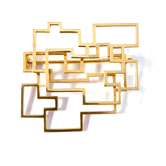 Rey Urban, Stockholm Sweden 1967. Vintage 18k Gold Brooch.