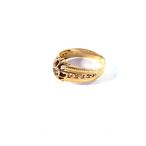 Sweden year 1889. Antique Victorian 18k Gold Diamond Ring.