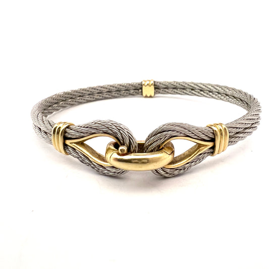 FRED, Paris. 18k Gold Stainless Steel Bracelet. Design Force 10. Sailing St Tropez.