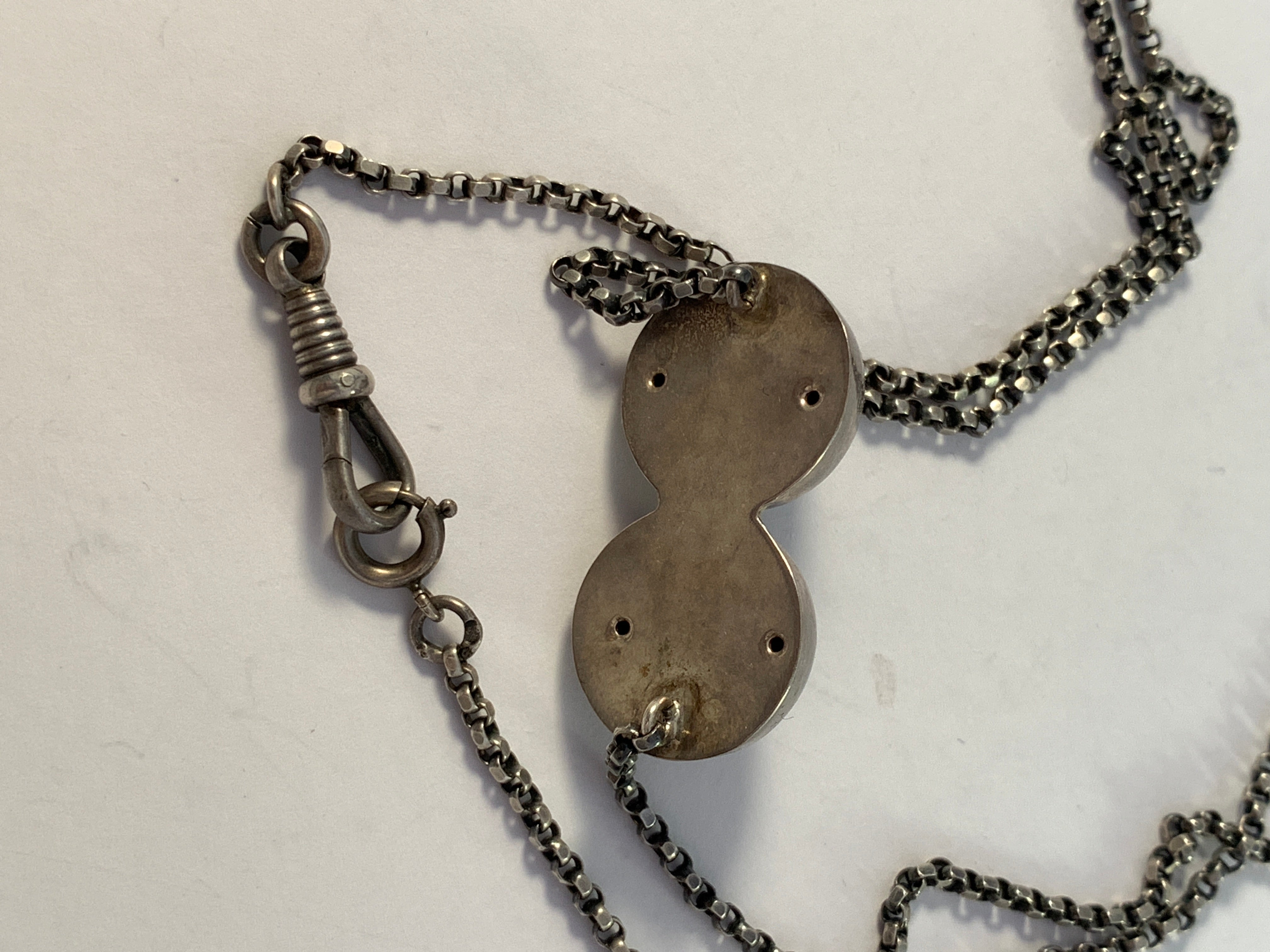 Sweden c 1890s. Antique Silver Paste Long Guard Chain Necklace. 60"