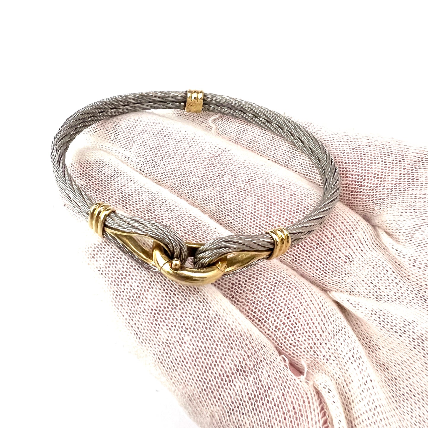 FRED, Paris. 18k Gold Stainless Steel Bracelet. Design Force 10. Sailing St Tropez.