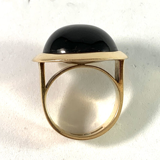 Isaac Cohen, Stockholm 1968, Massive 18k Gold Smoky Quartz Ring