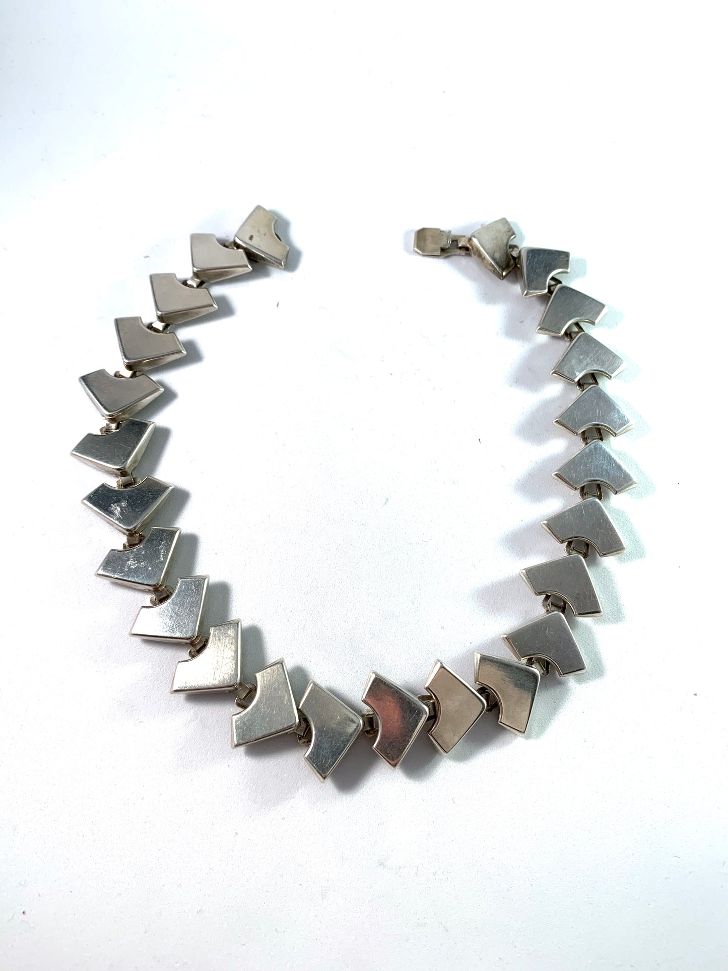 Atelier Borgila 1958 Mid Century Modern Solid Silver Choker Necklace.