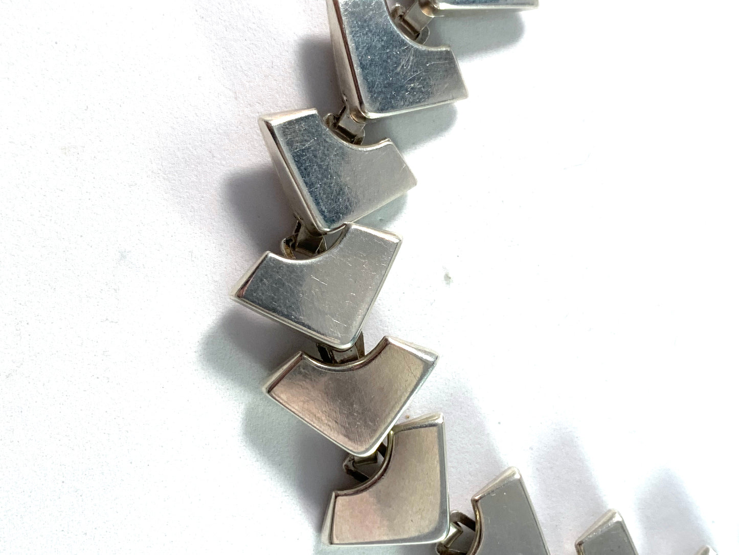 Atelier Borgila 1958 Mid Century Modern Solid Silver Choker Necklace.