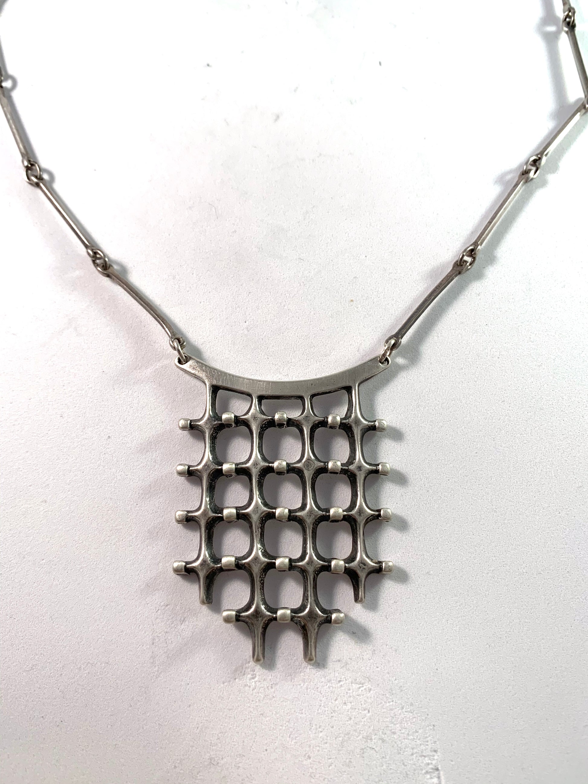 Marianne Berg for David Andersen, Norway 1960s Sterling Silver Large Necklace.