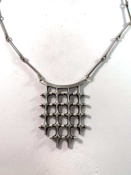 Marianne Berg for David Andersen, Norway 1960s Sterling Silver Large Necklace.