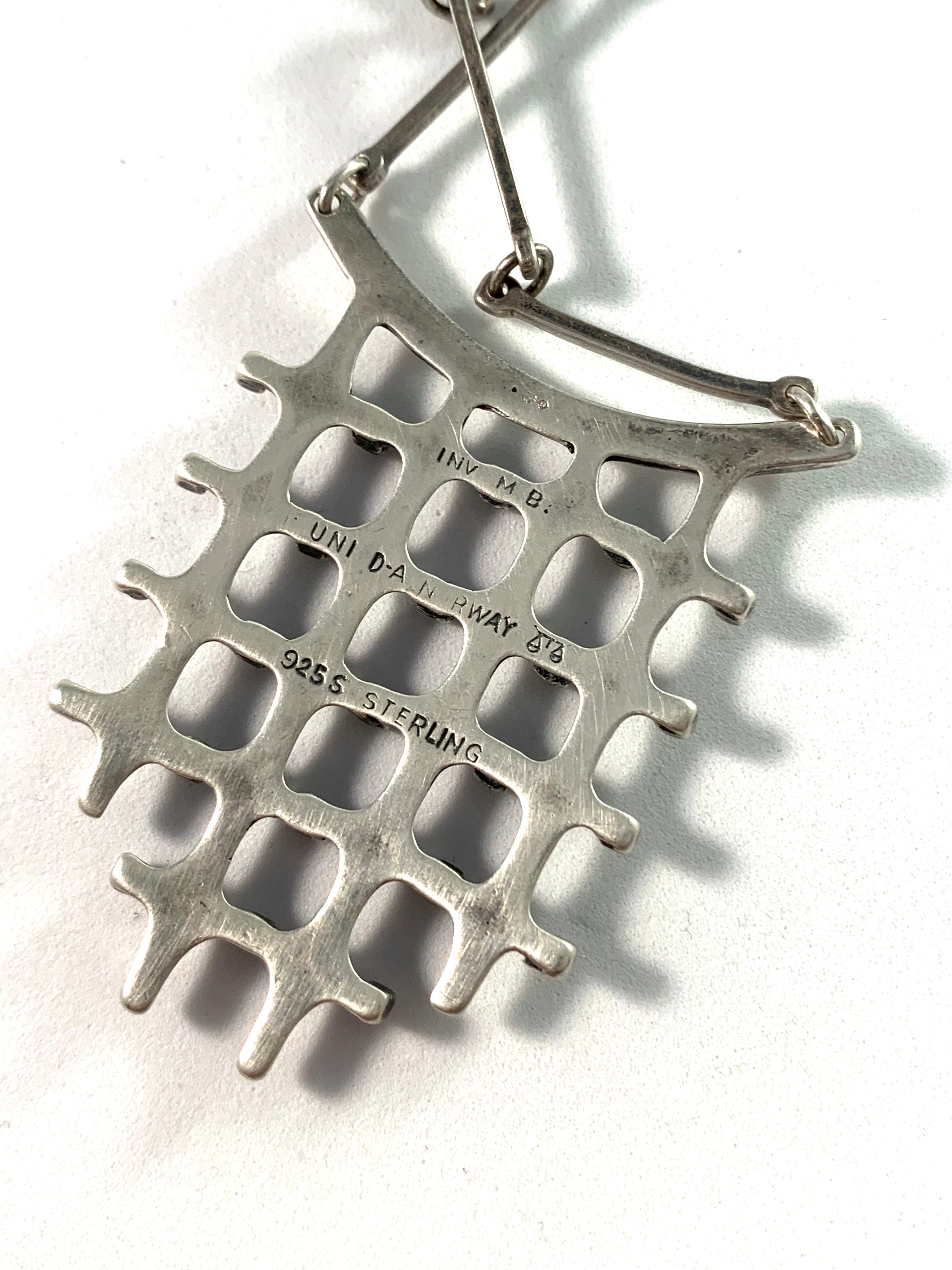Marianne Berg for David Andersen, Norway 1960s Sterling Silver Large Necklace.