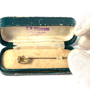 Sweden c 1930-40s. Vintage 830 Silver Citrine Pin. Boxed.