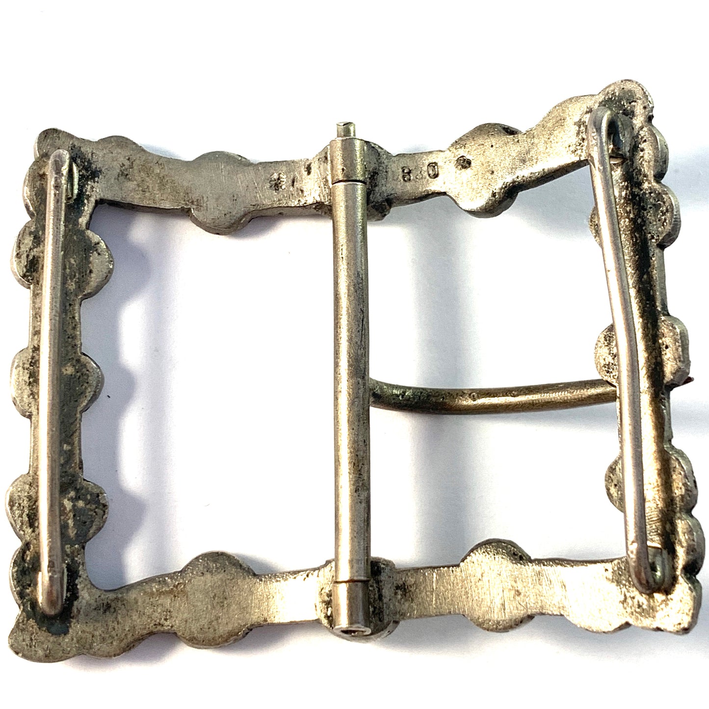 Clement Berg, Norway c year 1900. Solid 830 Silver Belt Buckle.