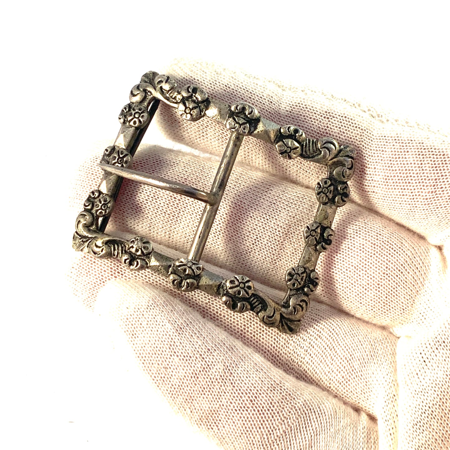 Clement Berg, Norway c year 1900. Solid 830 Silver Belt Buckle.