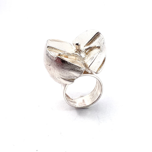 Bjorn Weckstrom for Lapponia 1970 Sterling Silver Ring. Design Ikarus from Space Series.
