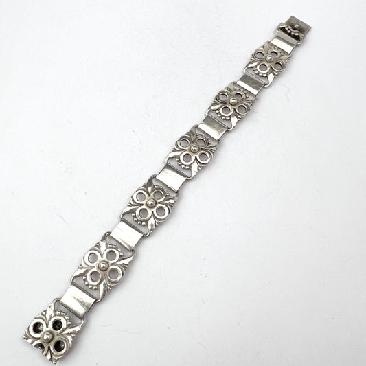 Denmark 1940-50s. Vintage Solid Silver Bracelet. Makers' Mark.