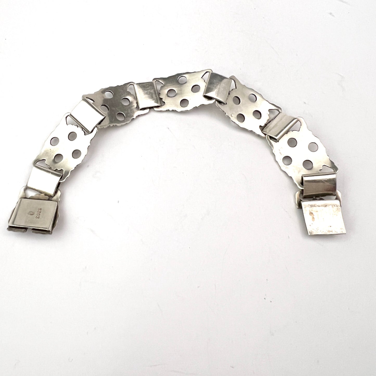 Denmark 1940-50s. Vintage Solid Silver Bracelet. Makers' Mark.