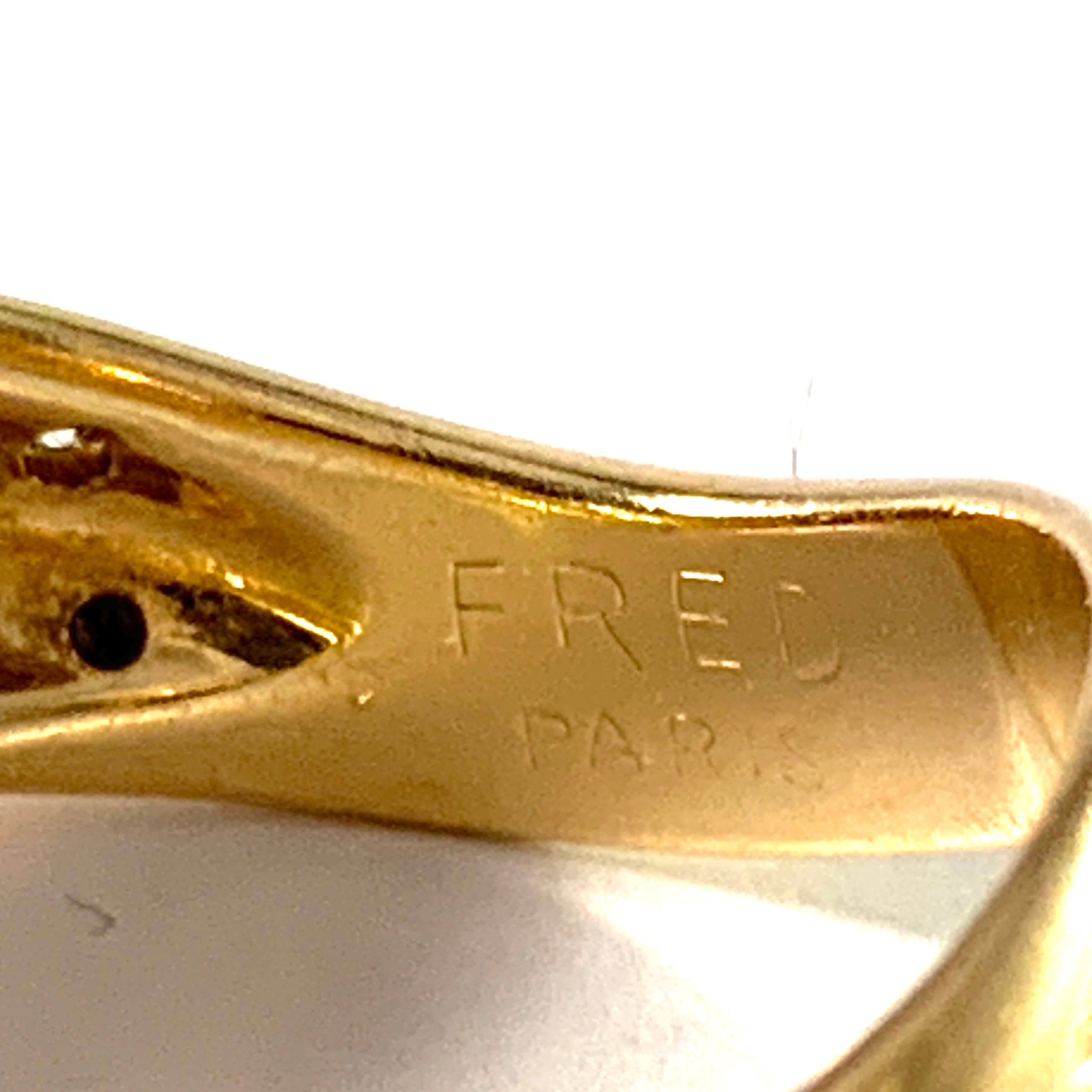 Fred Paris Diamond Yellow Gold Fred of Paris Triple Arc Band Ring