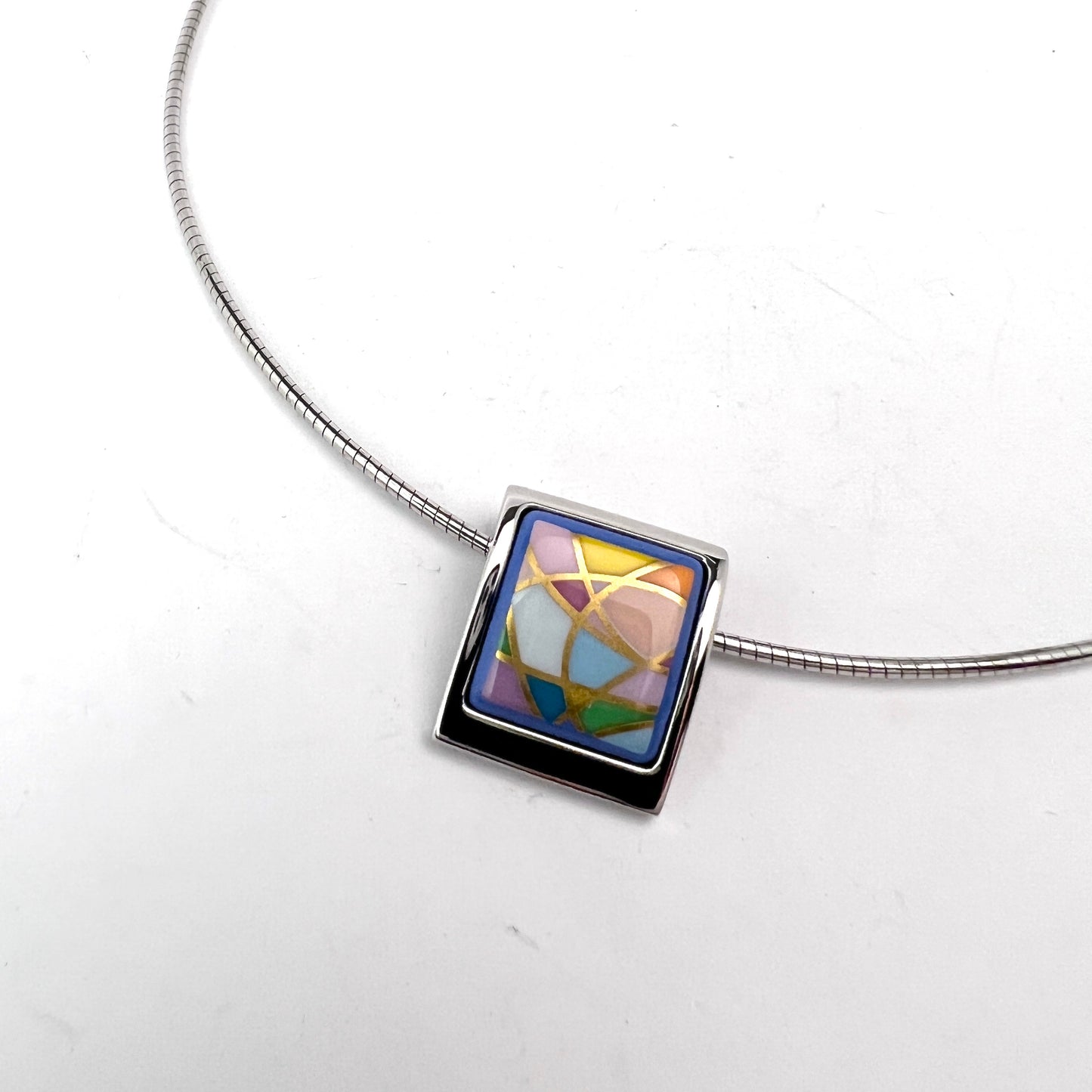 Frey Wille, Austria. Design Ode to Joy of Lif Square Pendant Necklace. Boxed.