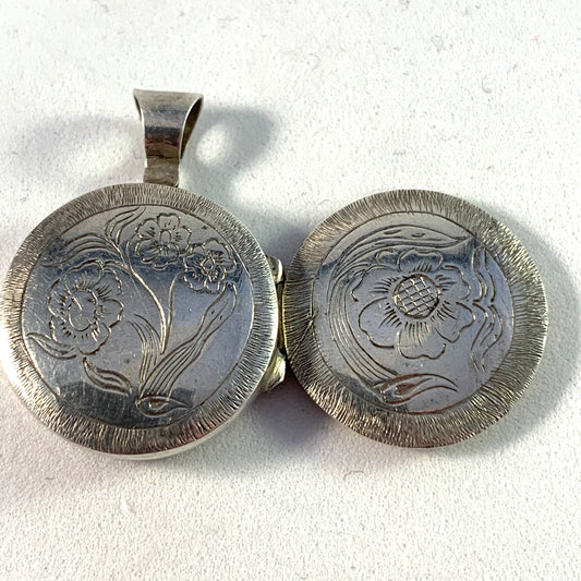 Emanuel Forssman, Sweden year 1850 Victorian Silver Locket Pendant.