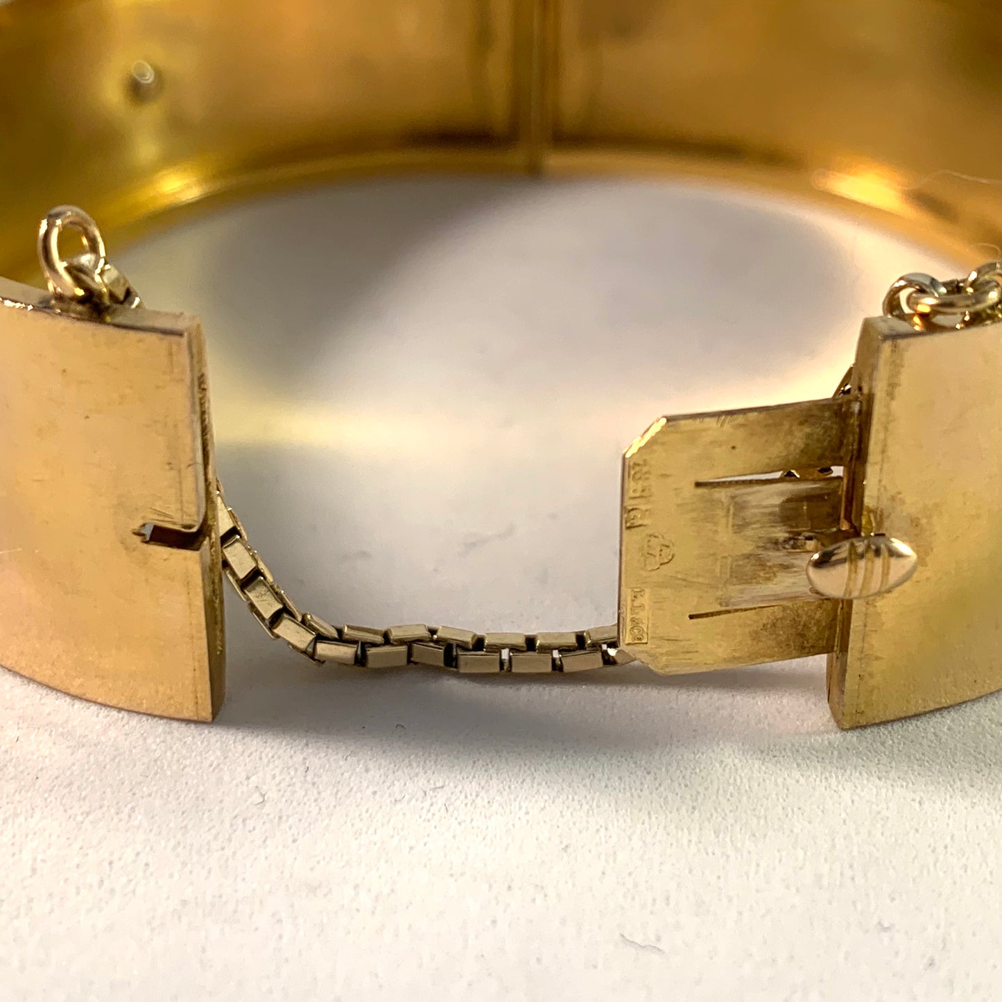 LL&Co, Sweden 1880s Victorian 18k Gold Enamel Seed Pearl Bracelet.