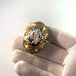 Antique 14k Gold Virgin Mary Massive 18.5gram Ring.