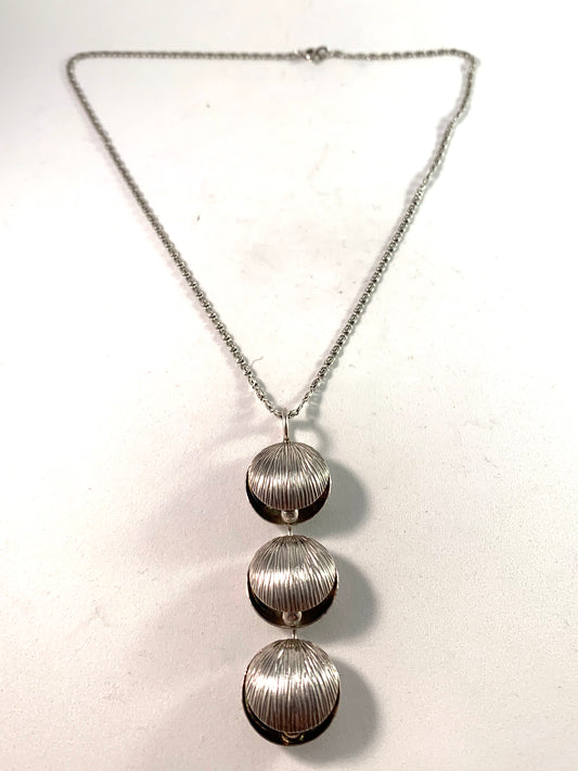 Elis Kauppi, Kupittaan Kulta Finland 1960s Sterling Pendant Necklace