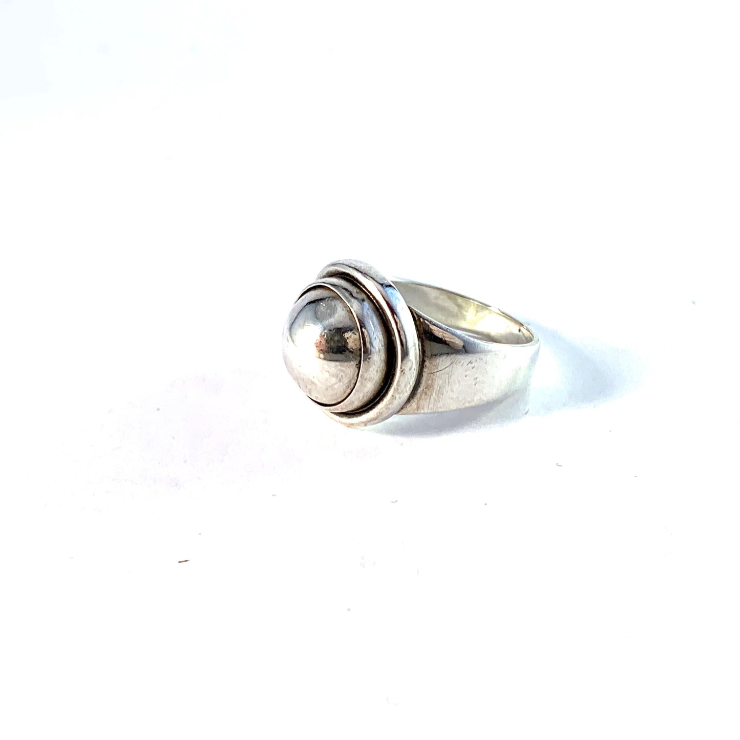 Georg Jensen Mid Century Sterling Silver Ring. Design 46 D by Harald Nielsen. Rare.