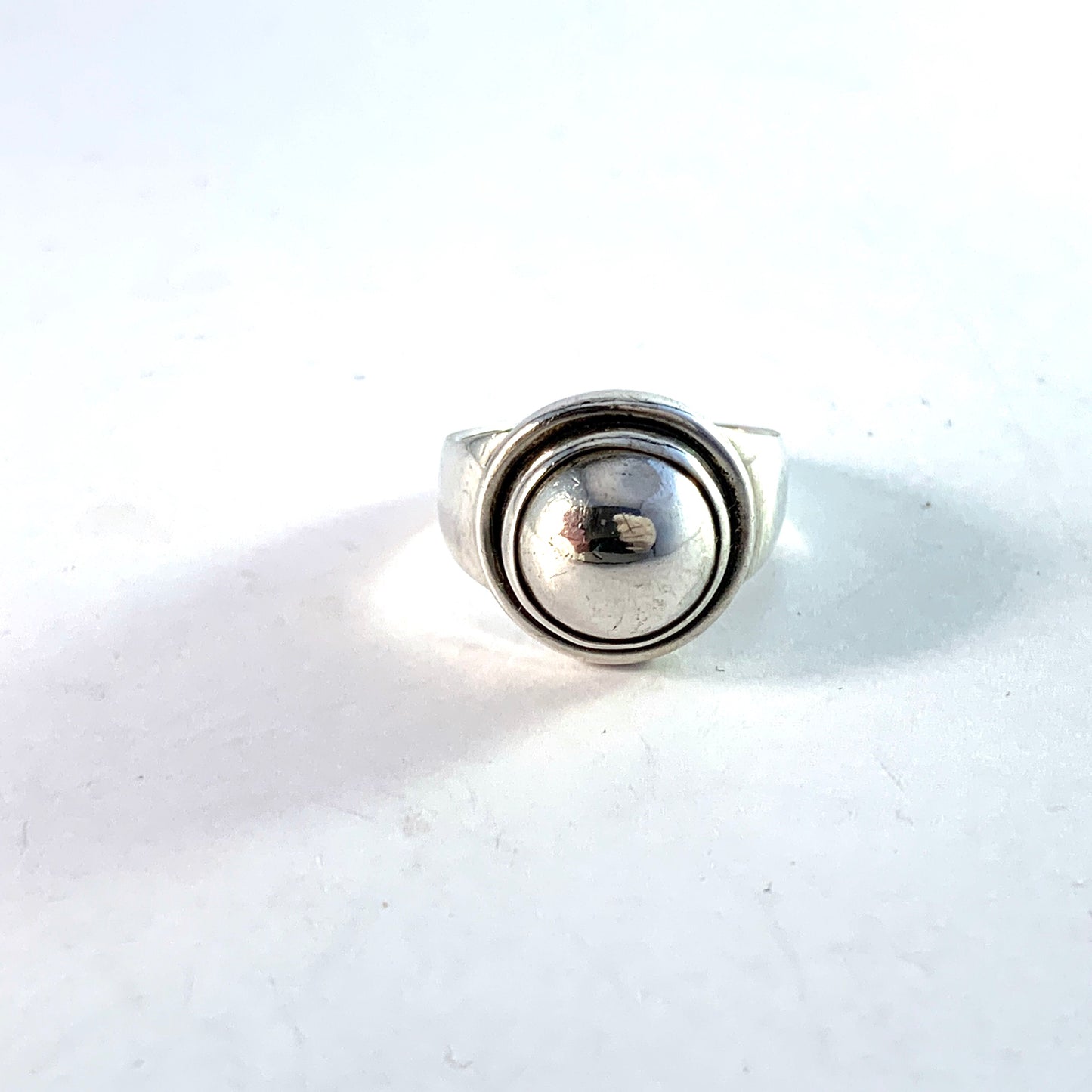 Georg Jensen Mid Century Sterling Silver Ring. Design 46 D by Harald Nielsen. Rare.