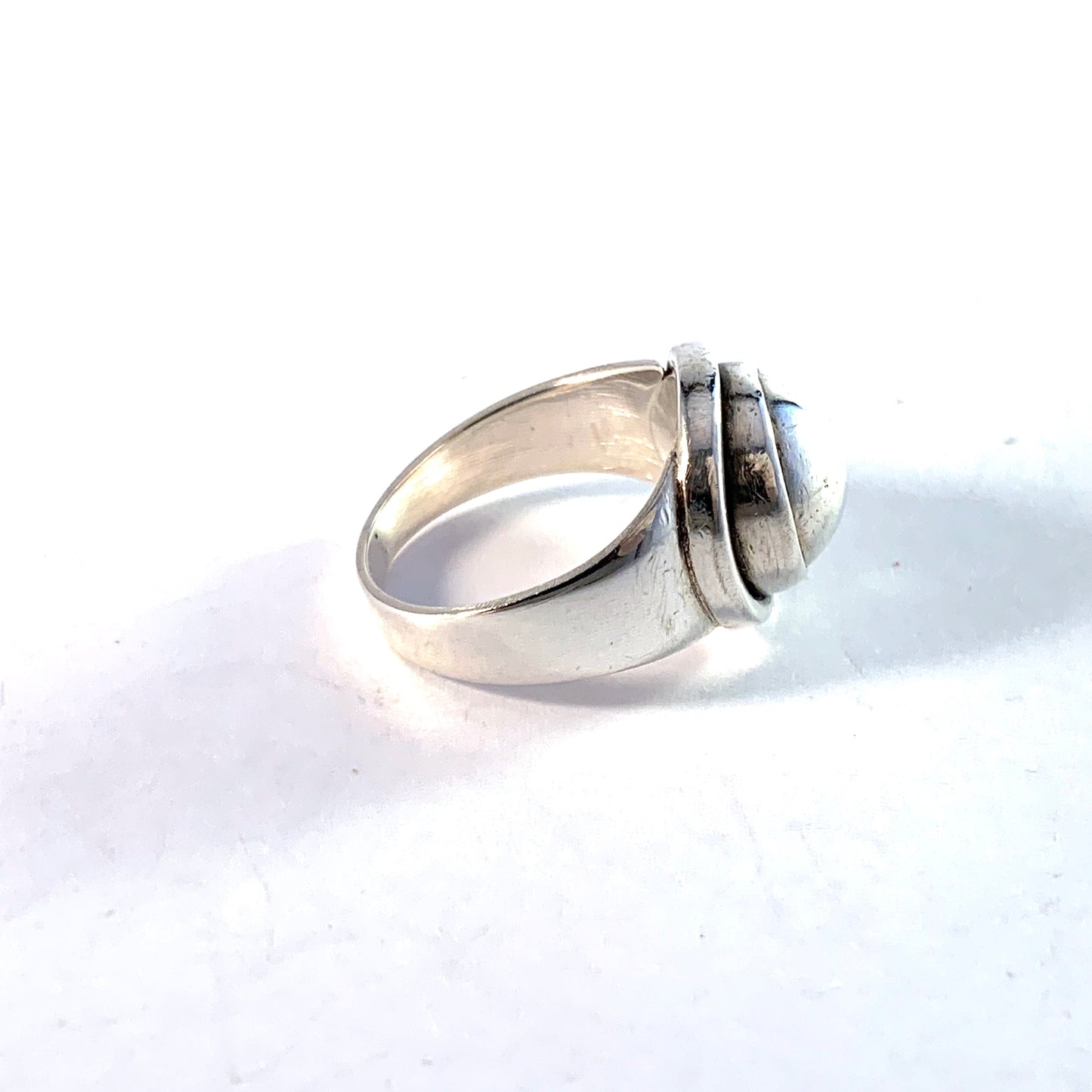 Georg Jensen Mid Century Sterling Silver Ring. Design 46 D by Harald Nielsen. Rare.