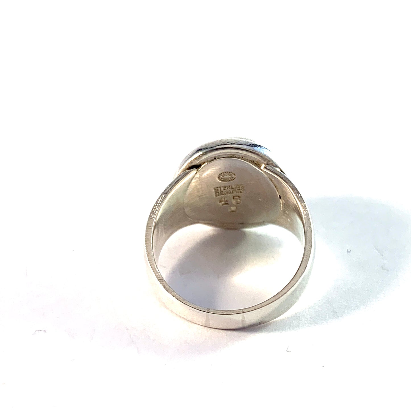 Georg Jensen Mid Century Sterling Silver Ring. Design 46 D by Harald Nielsen. Rare.