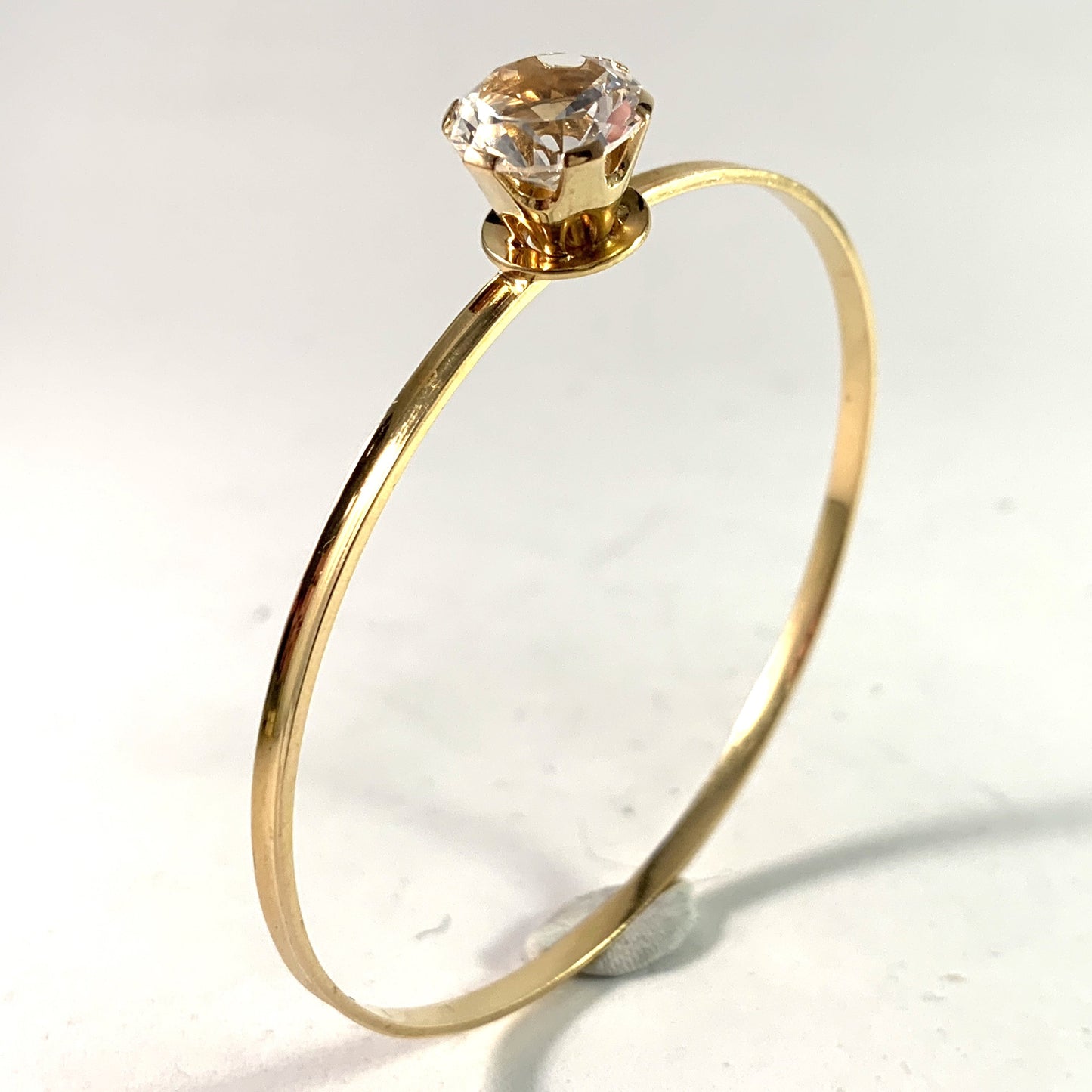 G Dahlgren, Sweden year 1968 18k Gold Rock Crystal Bangle Bracelet