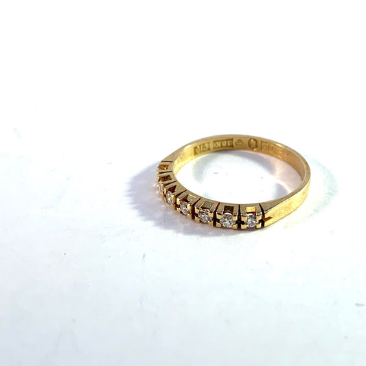 Kaplan, Stockholm 1977. Vintage 18k Gold 8-cut Diamonds Ring.