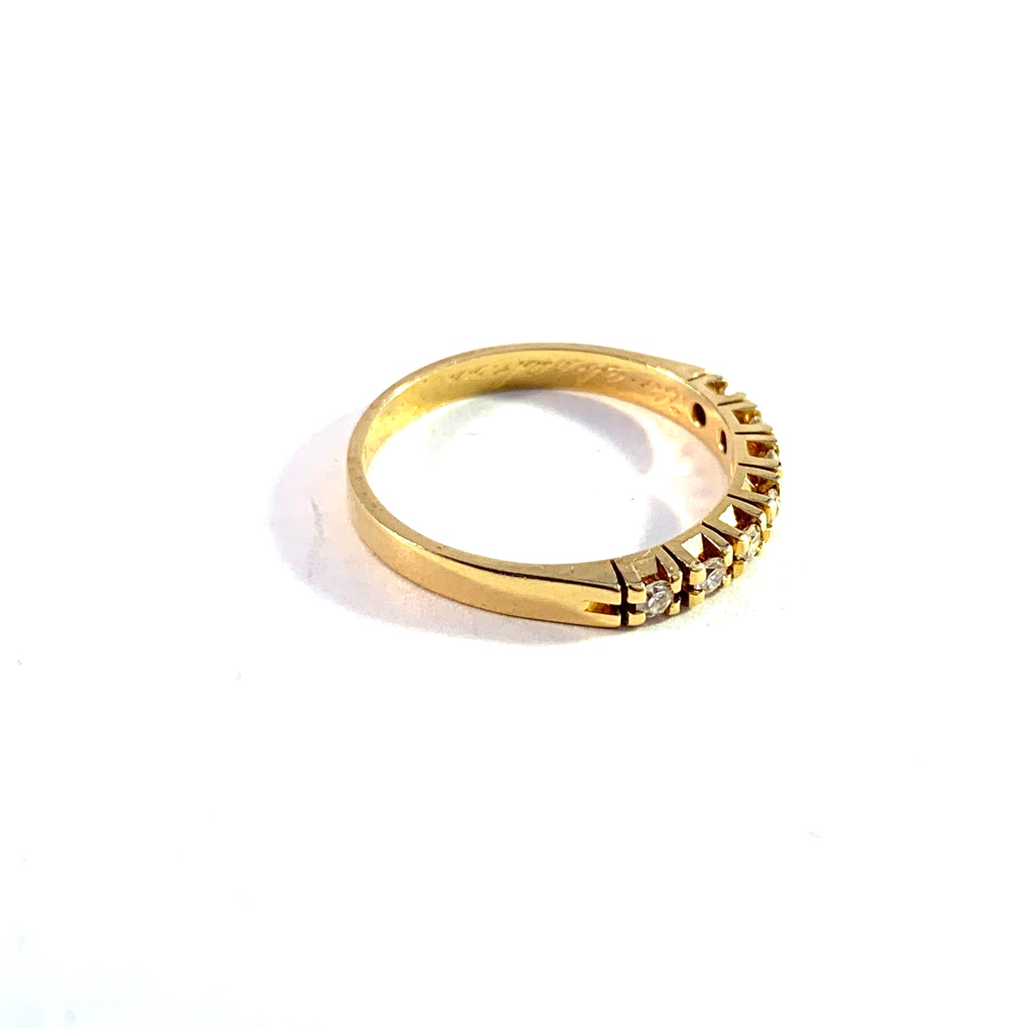 Kaplan, Stockholm 1977. Vintage 18k Gold 8-cut Diamonds Ring.