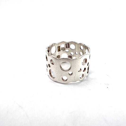 Liisa Vitali for N Westerback Finland 1972. Vintage Solid Silver Ring.