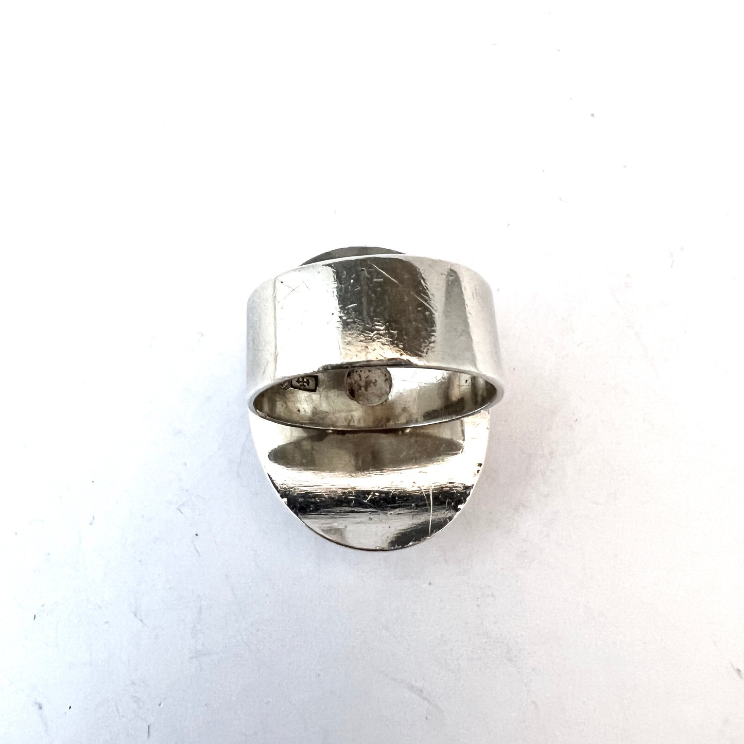 Turun Hopea, Finland 1964. Vintage Solid Silver Amethyst Ring.