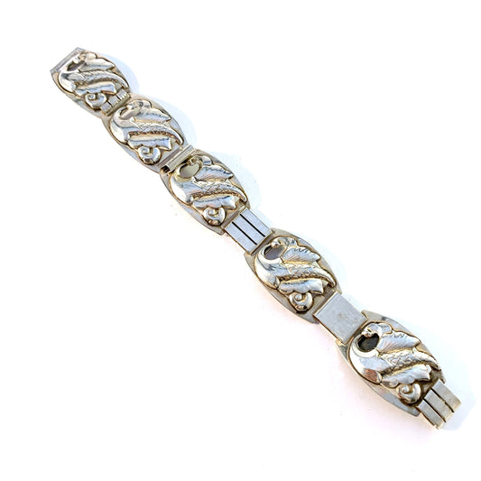 Christian Veilskov, Copenhagen 1960s Solid 830 Silver Link Bracelet.