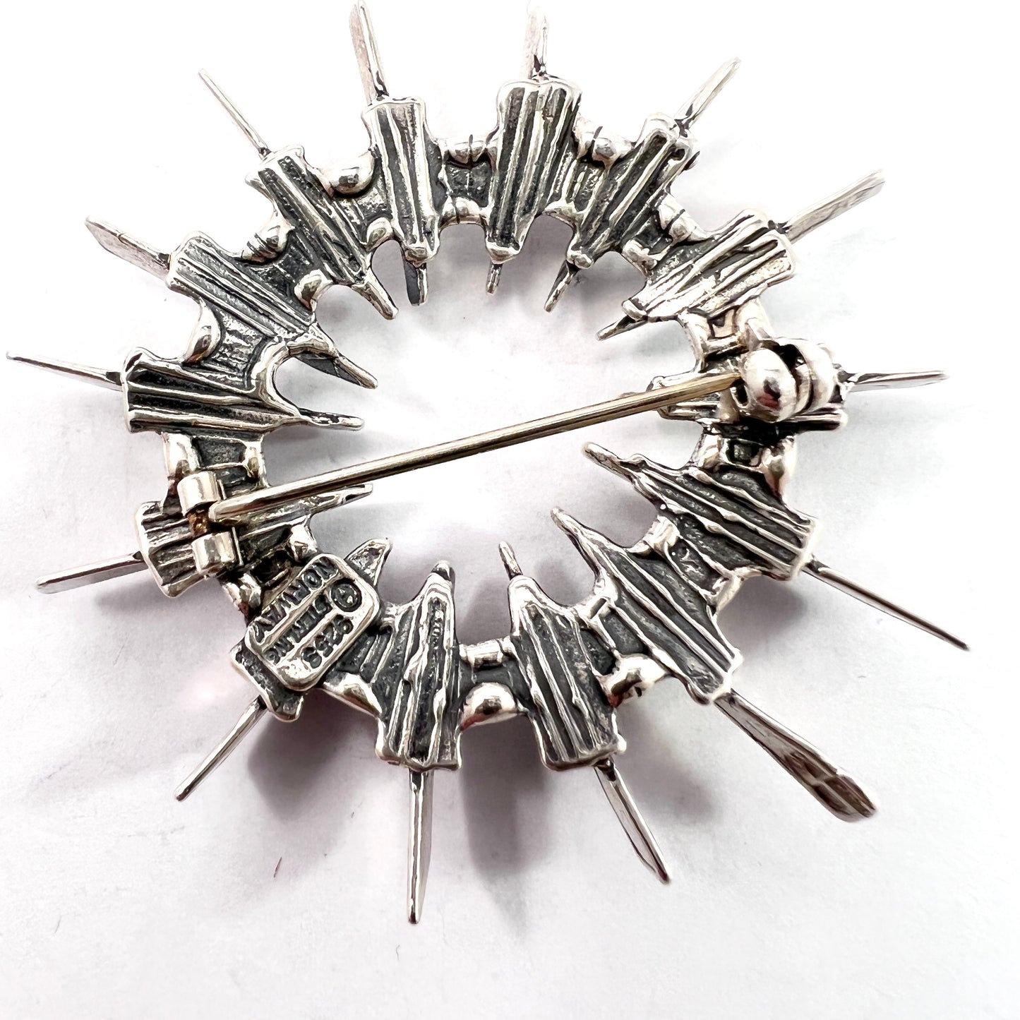 Else and Paul, Norway 1960s Modernist Sterling Silver Brooch.