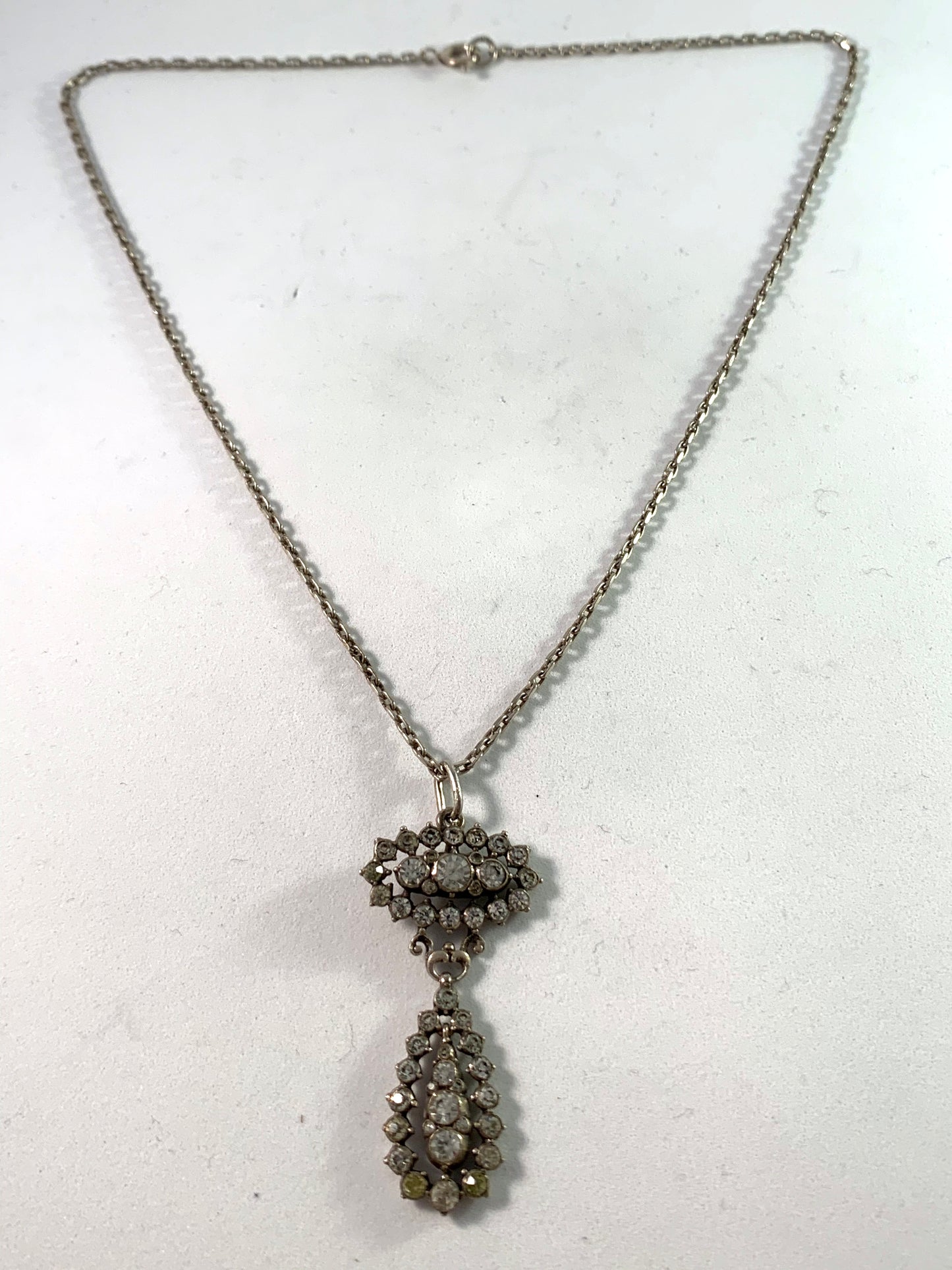 Knoll & Pregizer, Germany 1920s Solid Silver Paste Necklace.